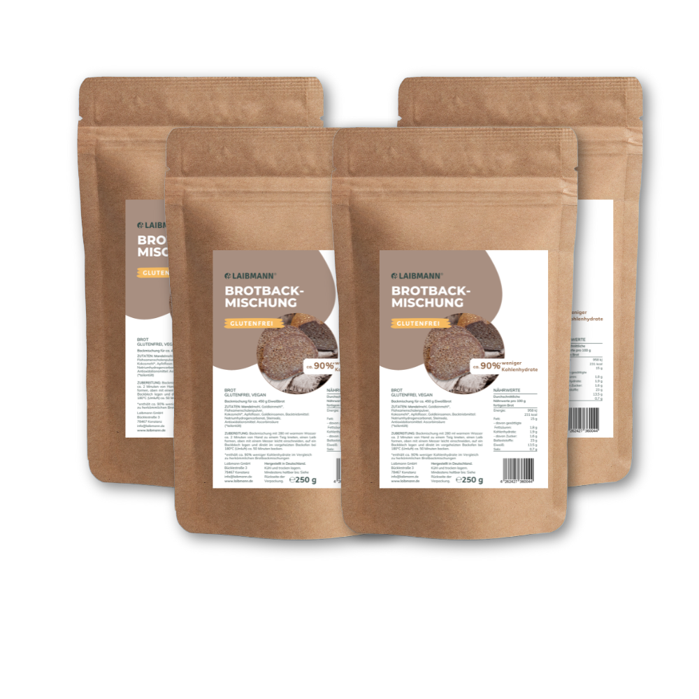 Glutenfreie & Kohlenhydratreduzierte Brotbackmischung | Sparpaket 4x